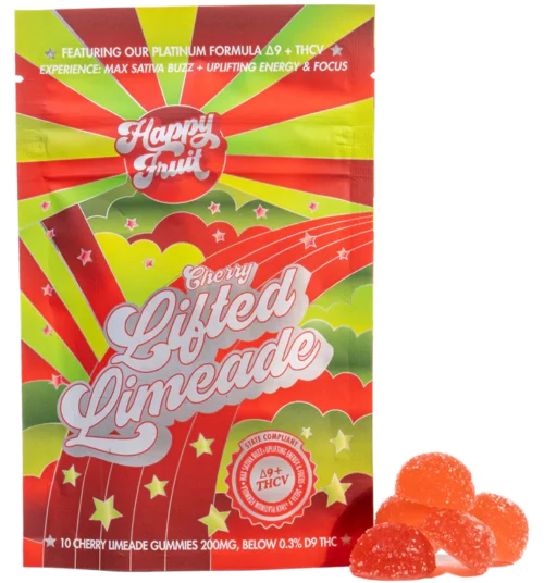 Happy Fruit Rosin Delta 9 + THCV Gummies Lifted Limeade 10ct