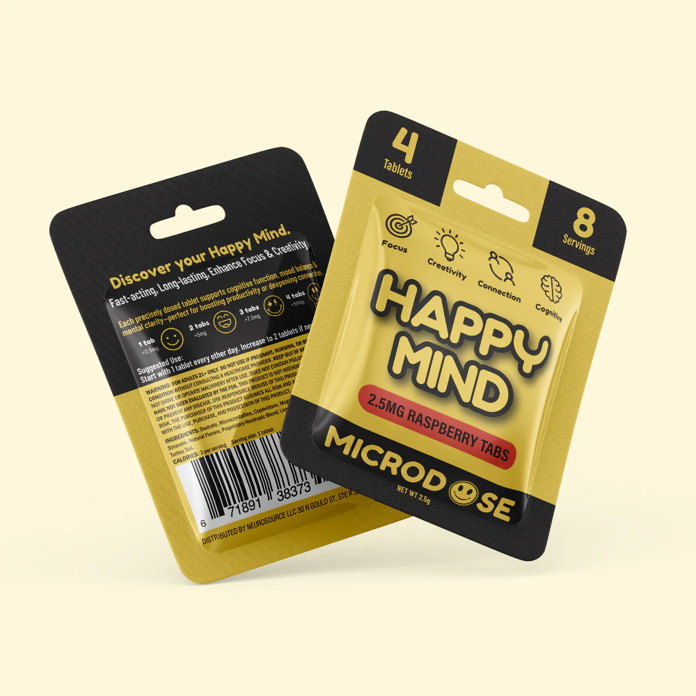 Happy Mind 2.5mg Microdose Mushroom Tablets