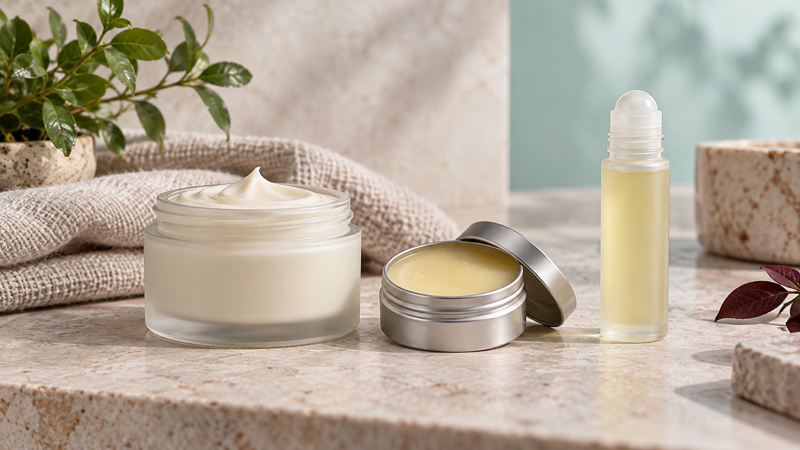 CBD cream, balm and roll-on topical formats compared